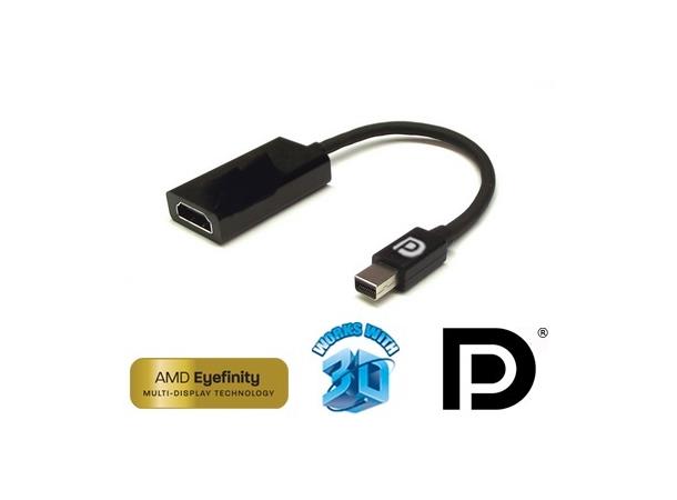 AVP MiniDP-HDMI 1.4 3D aktivt adapter Støtter multiskjerm, 15cm kabel, svart